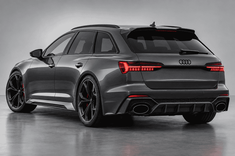 Concept front view of an Audi RS6 Avant with carbon exterior styling.