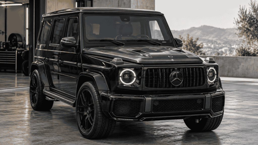 Concept of a Mercedes G-Class with a carbon hood and exterior trim