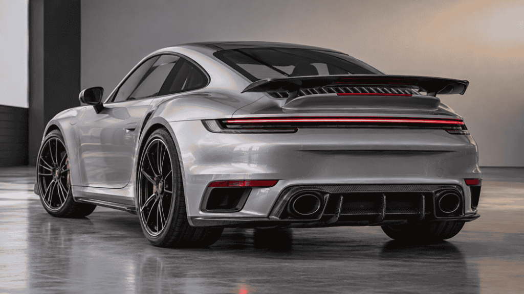 Concept of a Porsche 992 Turbo S with carbon rear exterior details