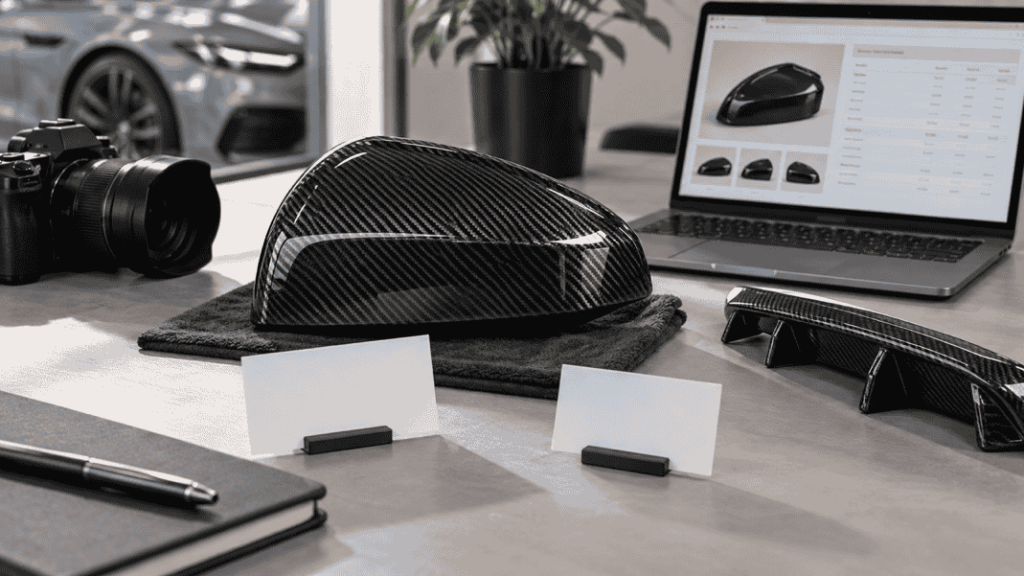 Concept of carbon part samples and equipment for preparing dealer product information