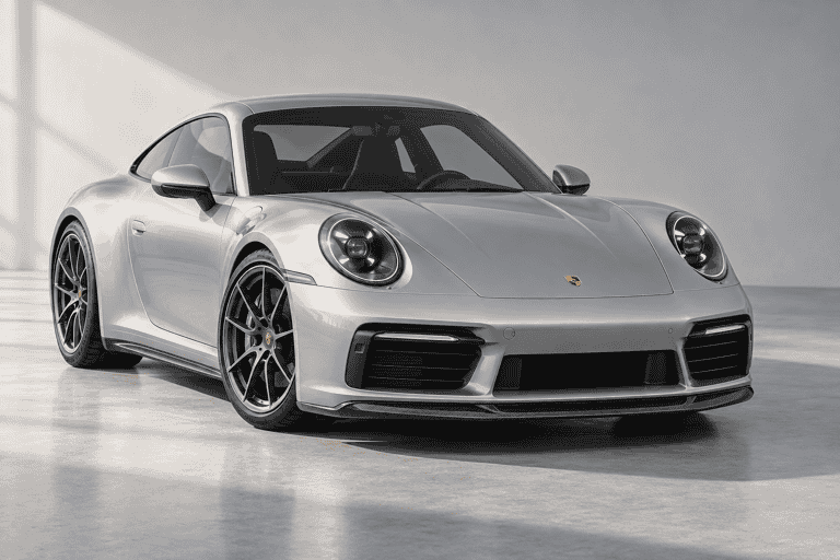 Concept rear view of a Porsche 911 Turbo S with carbon exterior styling.