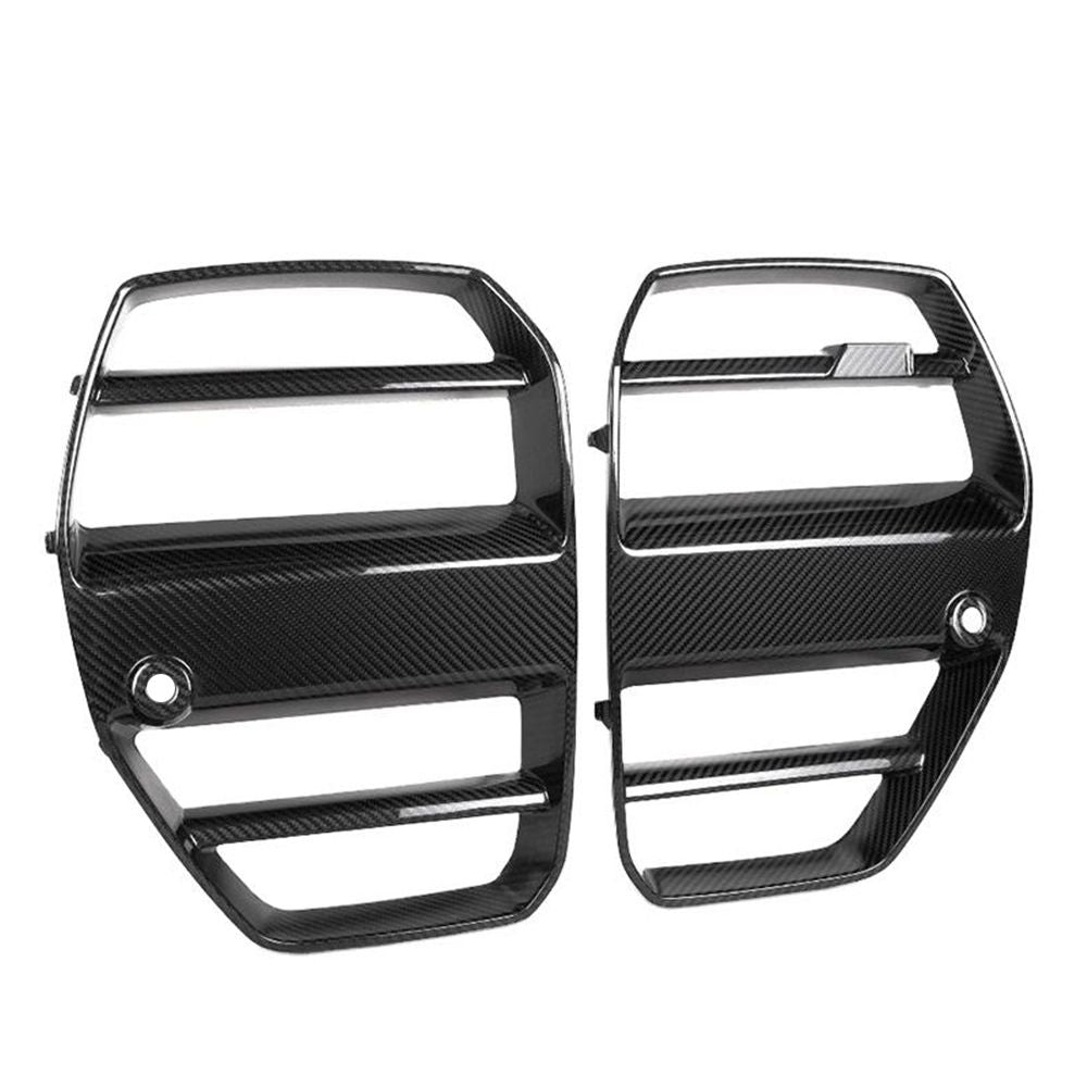 Two front grille halves with horizontal bars.