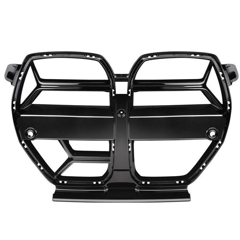 Second view of a paired black grille assembly.