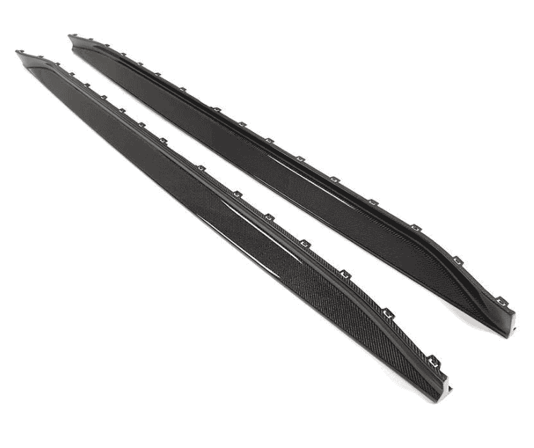 Pair of long side skirt pieces with visible attachment features.
