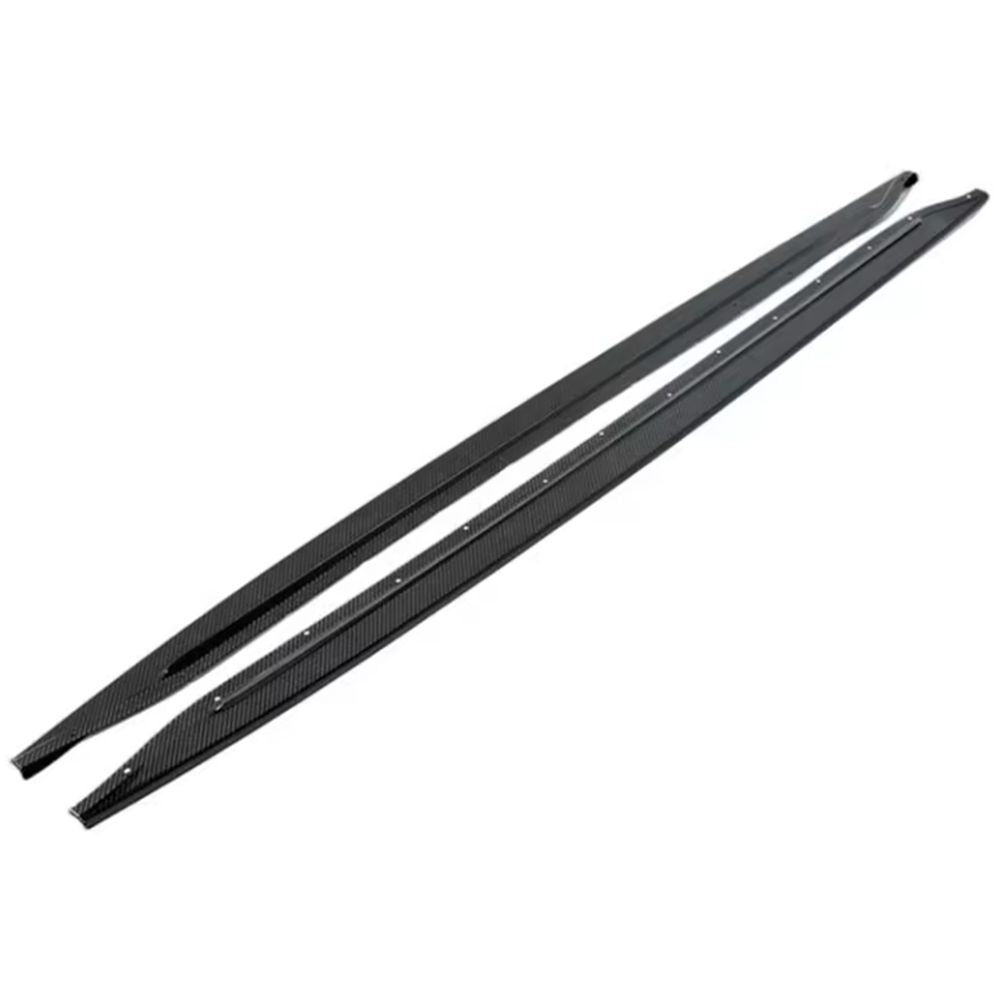 Pair of long narrow side skirt pieces with pointed ends.