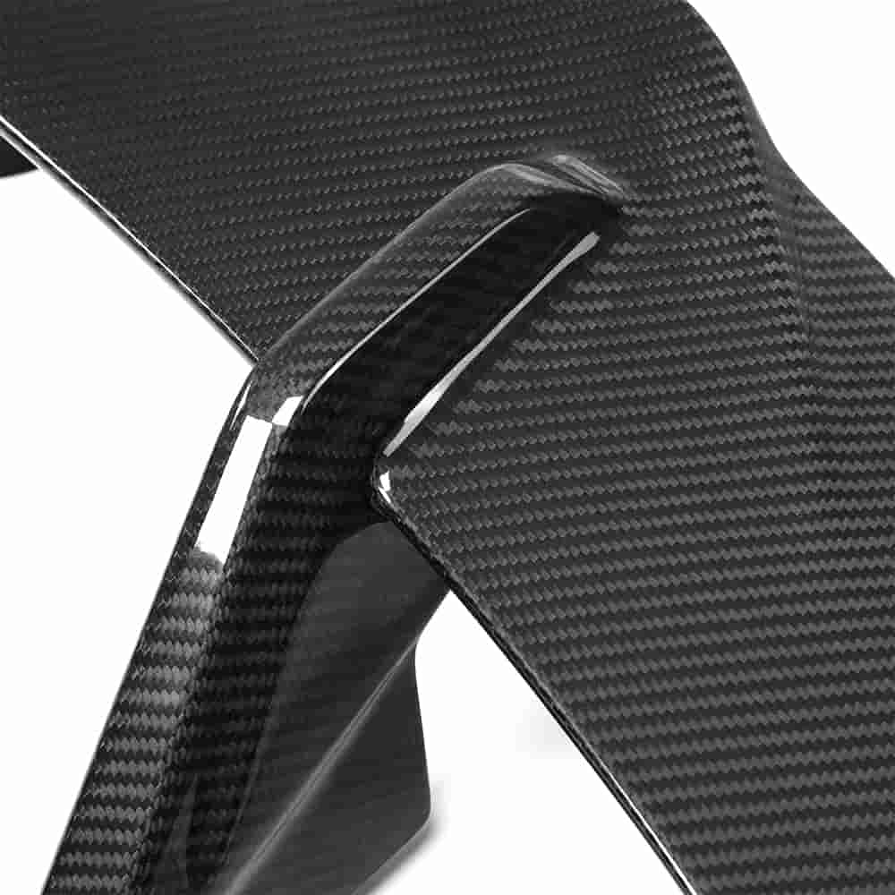 Close view of a wing support and patterned surface.