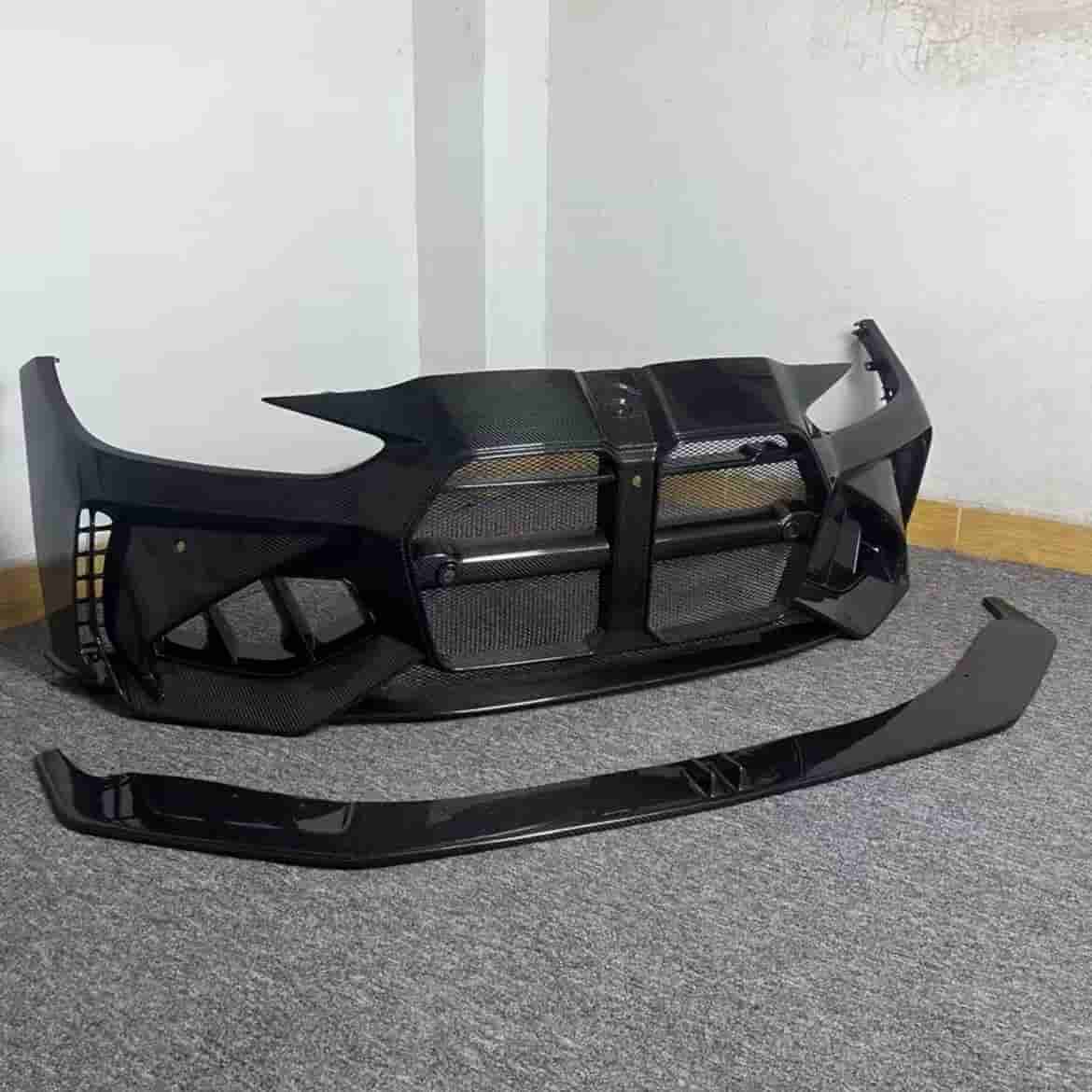 Angled view of an exterior bumper package.