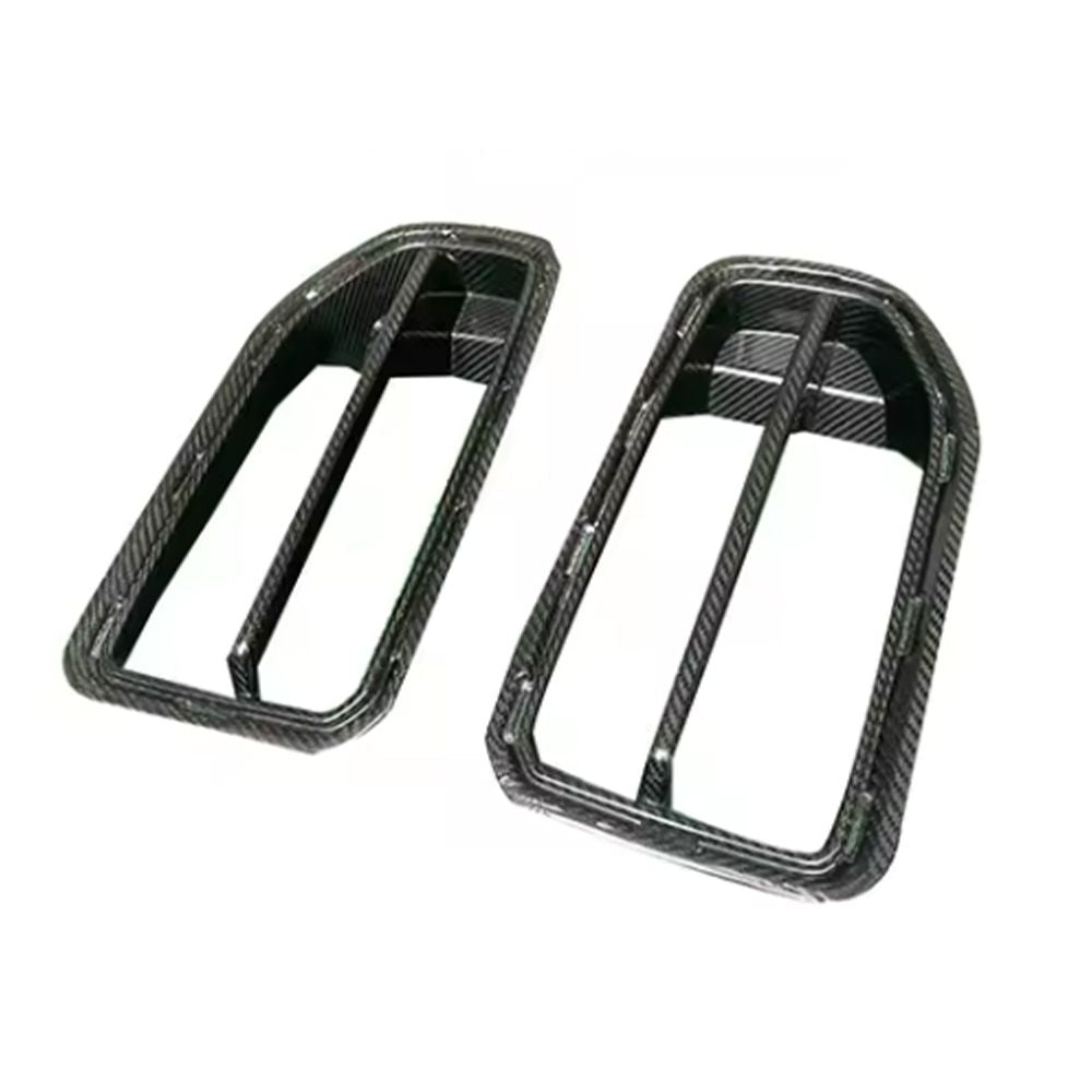 Angled view of two grille pieces on a white background.