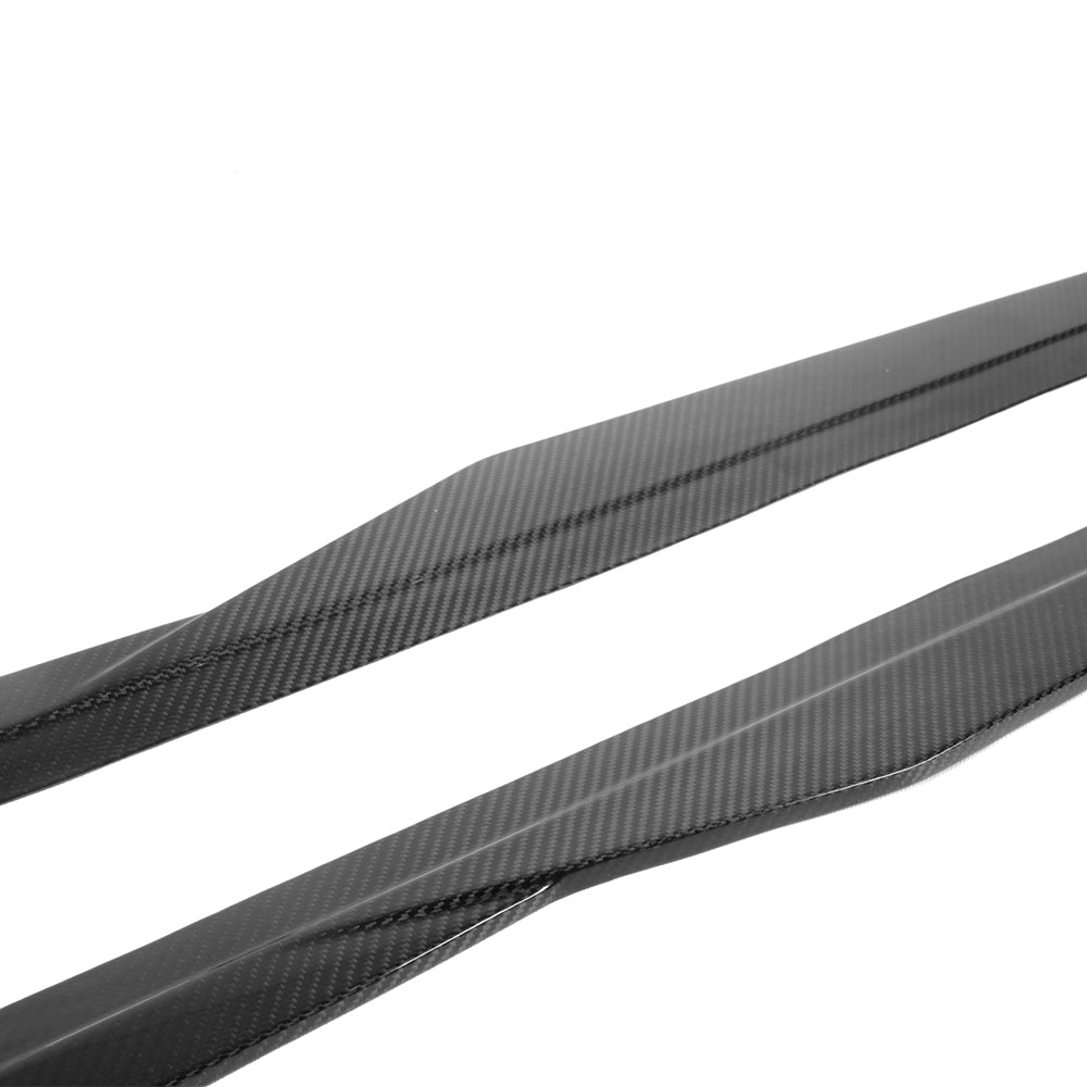 Close view of a side skirt surface and tapered end.