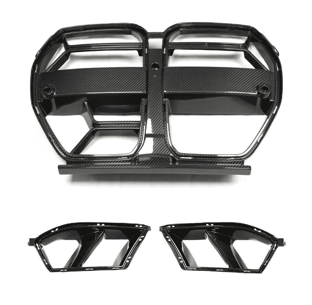 Grille assembly and paired outer vent components.