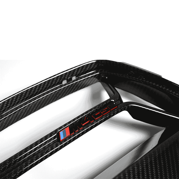 Logo decal reference positioned on a grille bar.