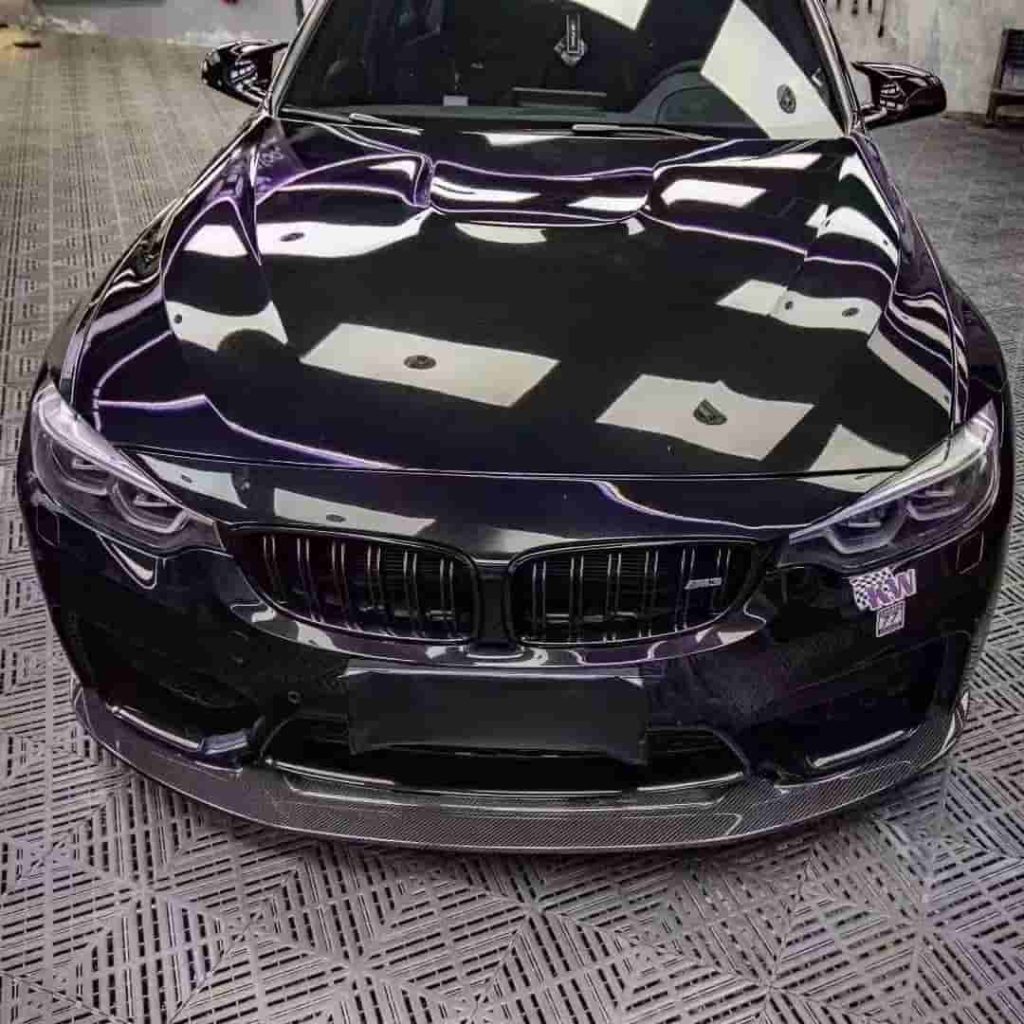 Front vehicle styling reference with a large lower lip.