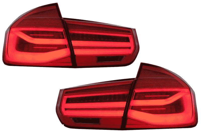 Red rear lamp sections arranged as left and right groups.