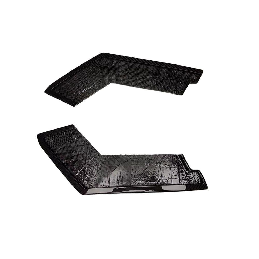 Two angular corner pieces showing outer and inner surfaces.