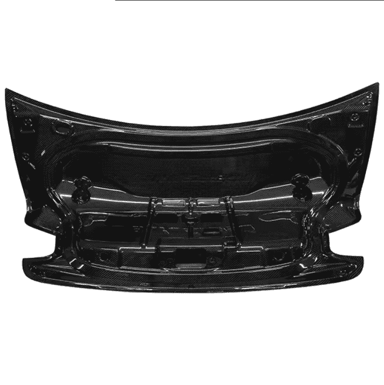 Inner structure of a trunk lid with mounting areas.