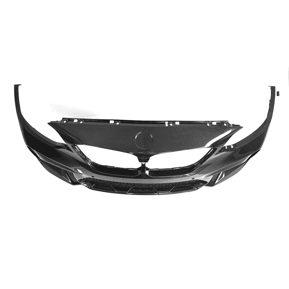 Reverse-side view of a front bumper cover.