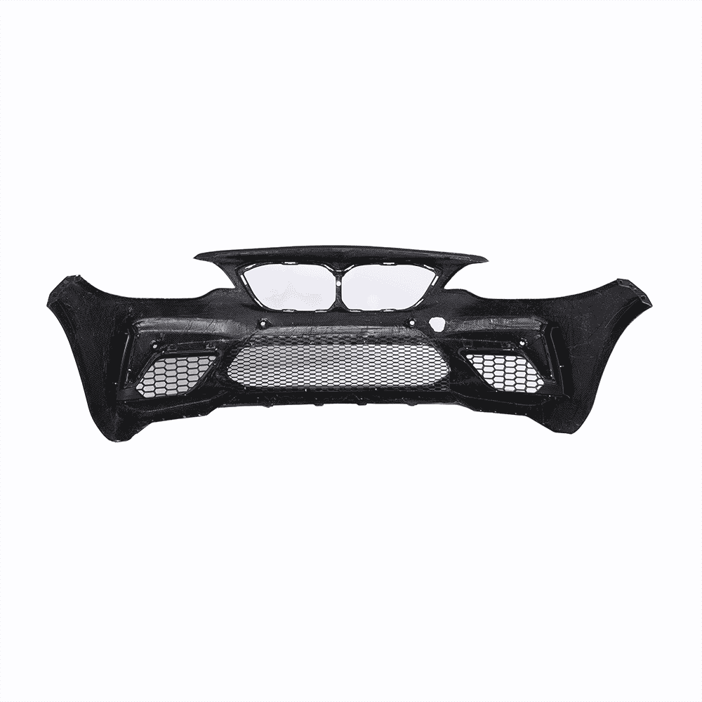 Front-facing view of a bumper cover with mesh areas.