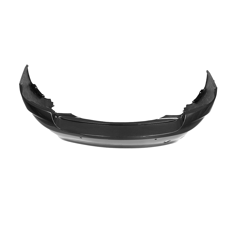 Reverse-side view of a rear bumper cover.