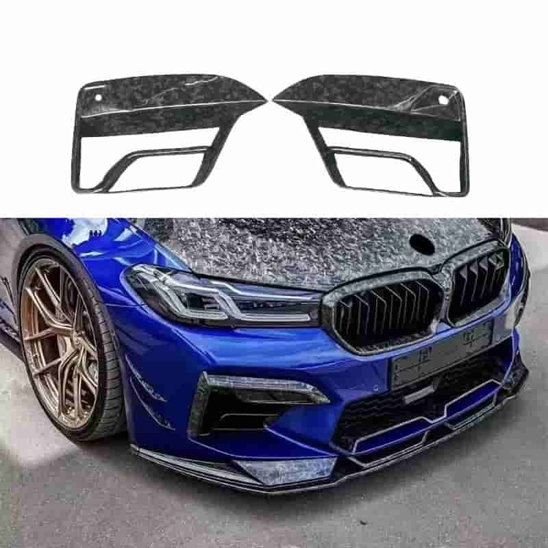 Composite of vent frames and a blue vehicle front end.