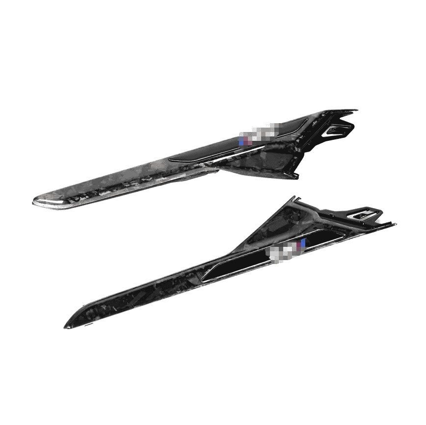 Pair of long pointed fender trim pieces.