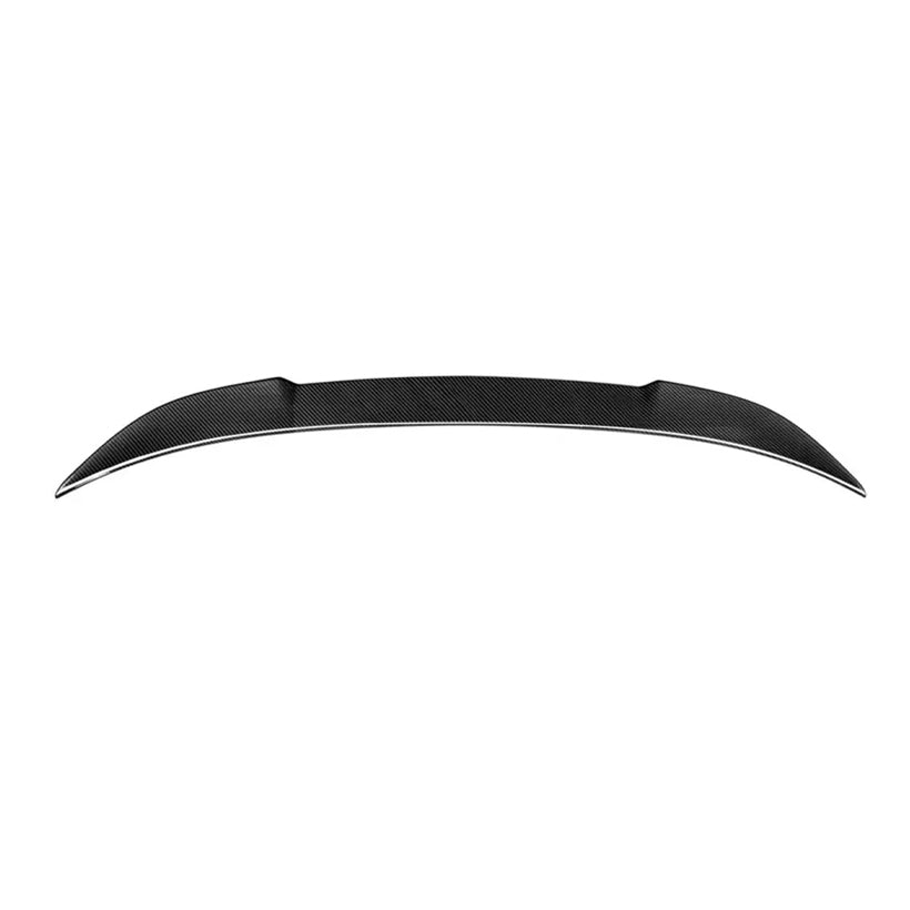 Front-facing view of a low-profile curved spoiler.