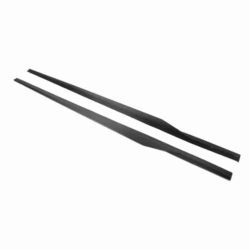 Two long carbon side skirt reference pieces on a white background.